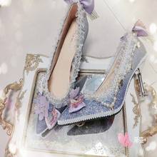 Обувь ручной работы в стиле Лолиты; обувь принцессы с бантом; женская обувь; Милая обувь в японском стиле Лолиты; cos loli Victoria 2024 - купить недорого