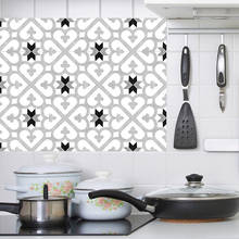 Pegatina de pared marroquí para cocina y baño, mosaico blanco y negro de PVC, pegatina de azulejo impermeable, pegatinas de bricolaje, calcomanías de pared 2024 - compra barato
