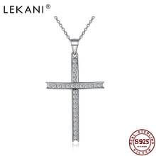 LEKANI 925 Sterling Silver Pendant Necklace Fashion Set Diamond Crucifix Pendant Boutique Believer Necklace Jewelry Gift 2021 2024 - buy cheap