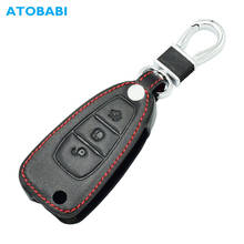 Leather Car Key Case For Ford Focus 3 4 MK3 ST New Fiesta Kuga Escape Ecosport Flip Remote Fob Cover Keychain Bag Auto Accessory 2024 - buy cheap