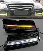 Car styling 1 Pair LED Daytime Running Light DRL Yellow Signal For Mercedes-Benz GLK Class 2008 2009 2010 2011 2012 2024 - buy cheap