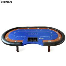 Mesa de póker de Casino, 260x140cm, 6 colores, Texas Hold'em, Baccarat, Tbale cuadrado con 10 jugadores, mesa de juego, mesa de madera 2024 - compra barato