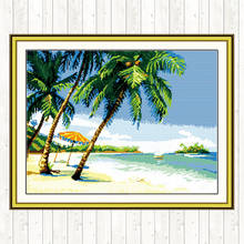 Seaside Scenery DIY Needlework Crafts Cross Stitch Embroidery Kit DMC Cotton Thread Printed Canvas 14CT 11CT Counted and Stamped 2024 - buy cheap