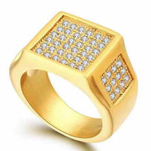 Оптом по распродаже, микро-паве Milangirl Стразы со сверкающими геометрическими кольцами, заполненные металлические кольца для мужчин, ювелирные изделия 2024 - купить недорого