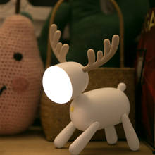 LED Elk Night Light Silicone Cartoon Dimmable Lamp USB Rechargeable For Children Kids Baby Gift Bedside Flashing LED Toys 2024 - buy cheap