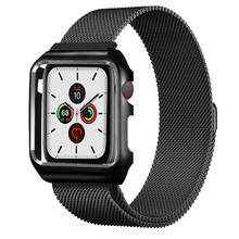 Ремешок для Apple Watch, ремешок, чехол 5, 4, 44 мм, 40 мм, Миланская петля iwatch, ремешок 42 мм, 38 мм, браслет, ремешок для наручных часов, аксессуары 2024 - купить недорого