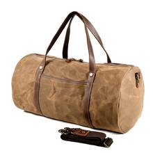 Retro Style Waterproo Travel Bag Large Capacity Men Outdoor Duffel Bags Europen Male Travel Handbags Waxed Canvas 2024 - buy cheap