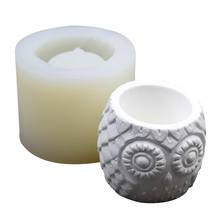 Durable Silicone Owl Flower Pot Mold Cement DIY Succulent Make Mould Pen Holder J0PC 2024 - buy cheap