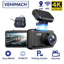 VEHIMACH Dash Cam 4K Автомобильный видеорегистратор HD Dashcam авто видео регистратор 24h монитор парковки WIFI GPS трекер Автомобильная камера ночного видения 2024 - купить недорого