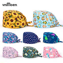 Gorro de trabajo con estampado de mascotas para mujer, gorro de enfermería, para salón de belleza, accesorios, precios al por mayor 2024 - compra barato