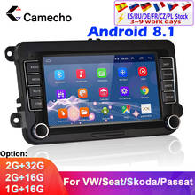 Camecho-Radio con GPS para coche, reproductor Multimedia con Android 8,1, 2DIN, para VW/Volkswagen/Golf/Polo/Tiguan/Passat/b7/b6/León/Skoda/Seat/Octavia 2024 - compra barato