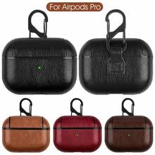 Luxo bolsa de couro para airpods pro bluetooth casos para airpods capa caso carregamento sem fio fone de ouvido pro caixa funda co z8j2 2024 - compre barato