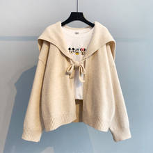 Suéter feminino de malha tamanho grande com gola v, roupa chique para outono e inverno 2021 2024 - compre barato
