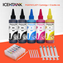ICEHTANK 400ml Bottle Refill ink + PGI 570 CLI 571 Ink Cartridge For Canon PGI-570 PIXMA MG5750 MG5751 MG5752-Silver Cartridges 2024 - buy cheap