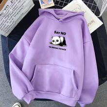 Sudadera con capucha de manga larga para mujer, suéter con estampado de Panda Di No a hacer cosa, ropa de calle Harajuku para mujer, Otoño e Invierno 2024 - compra barato