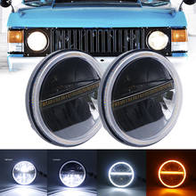 7 Inch Led Headlight H4 DRL Round 7'' Headlights with Yellow & White Angel Eye for Jeep Wrangler Lada Niva 4x4 2024 - buy cheap
