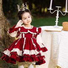 Miayii, одежда для маленьких девочек, испанское, винтажное, Лолита, Турция, платье с длинным рукавом для дня рождения, пасхальное платье принцессы для девочек Y3738 2024 - купить недорого