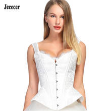 Jececer-corsé blanco para mujer, Tops Sexy, corsés de boda con cuello en V, estilo gótico Retro 2024 - compra barato