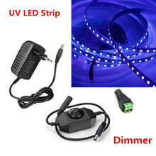 Tira de led UV ultravioleta 395-405nm, luz negra 5050 2835 SMD, atenuador de detección fluorescente, interruptor de potencia para DJ, fluorescencia, 5m 2024 - compra barato