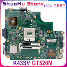 Placa-mãe para computador, portátil, testada, 100%, original, para asus k43sm, k43sj, a43s, k43sv 2024 - compre barato