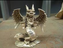 Lucky China Chinese Fengshui Silver Home Fly Dragon Statue Figure 2024 - buy cheap