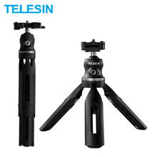 TELESIN Extendable Mini Tripod Phone Clip 360 Degree Ball Head With Cold Shoe Vlog Tripod for GoPro Camera iPhone Android DSLR 2024 - buy cheap