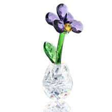H & D-estatuilla de flor de cristal de polilla púrpura, escultura de ramo de orquídeas, regalo en caja, adorno de mesa, regalo creativo, decoración del hogar 2024 - compra barato