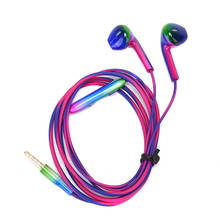 Auriculares intrauditivos con cable de 3,5mm para videojuegos, cascos estéreo con gradiente de música a la moda, con micrófono, para iPhone, Xiaomi, Huawei, Deportivos 2024 - compra barato