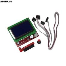 Controle inteligente para impressora 3d, painel de controle azul com tela lcd 1.4, rampas
