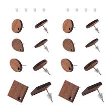 Pandahall 16pcs Wood Stud Earring Findings with Loop Alloy Earring Pin Plastic Ear Nuts for Jewelry Making DIY Earring Accessori 2024 - buy cheap