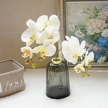 Mariposa Artificial 3D de tacto Real, flores de Orquídea falsa, flor floral de polilla para el hogar, decoración DIY para boda, decoración del hogar 2024 - compra barato
