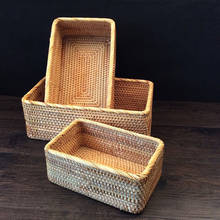 Hand-woven Rattan Basket Storage Box Baskets For Organizing Vegetable Fruit Storage Box Organizer Cestas De Almacenamiento De 2024 - buy cheap