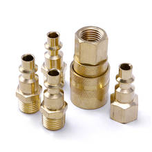 5Pcs Brass Quick Coupler Set Solid Air Hose Connector Fittings 1/4" NPT Tools 2024 - buy cheap
