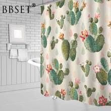 Cortina De ducha lavable De alta calidad con diseño De flor De Cactus, impermeable, varios tamaños, decoración De baño con 12 ganchos 2024 - compra barato
