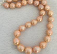 Joyería de moda, Envío Gratis, precioso collar de perlas de oro rosa barroco del Mar del Sur de 12-13mm, 18" 2024 - compra barato