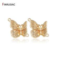 14k gold plated Butterfly Connector Pendant For Jewellery Making DIY Earrings Charms Accessories 2024 - buy cheap