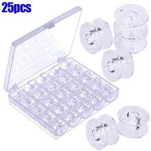 25Pcs Empty Bobbins Sewing Machine Spools Clear Plastic with Case Storage Box for Brother Janome Singer Elna   B88 2024 - buy cheap