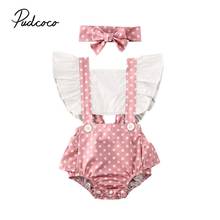 2020 0-24M Infant Playsuit Cute Newborn Baby Girl Dots Backless Fly Sleeve Romper Jumpsuit suit Shorts Pants Summer Outfit 2024 - buy cheap