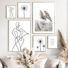 Abstract Figures Dandelion Reed Quote Wall Art Canvas Paintings Nordic Posters And Prints Wall Pictures Living Room Decoration 2024 - buy cheap
