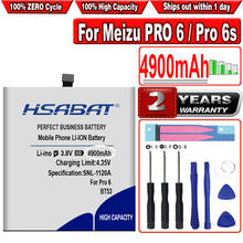 HSABAT BT53 BT53S 4900mAh High Capacity Battery for Meizu PRO 6 / Pro 6s / PRO6s Batteries Free tools Stand Holder Stickers 2024 - buy cheap