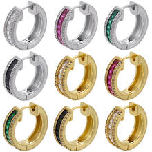 ZHUKOU 2021 NEW gold/silver color small hoop earrings CZ crystal Round wide red/green earrings Fashion jewelry wholesale VE360 2024 - buy cheap