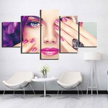 Cuadros de moda para mujer, impresiones en HD, decoración del hogar, pinturas de esmalte de uñas, lienzo Modular, labios sexys, póster para marco de arte de pared de dormitorio 2024 - compra barato