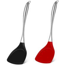 2 Pieces Silicone Wok Spatula Stainless Steel Handle Turner Spatula Non-Stick Flexible Silicone Spatula Heat Resistant 2024 - buy cheap