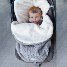 Faixa envoltória de malha com capuz para bebê recém-nascido, cobertor envoltório, saco de dormir quente para carrinho de bebê 2024 - compre barato
