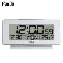 FanJu Desk Clock Electronic Digital Table Watch LED Wood Indoor Thermometer Snooze function Despertador bedside Alarm Clocks 2024 - buy cheap