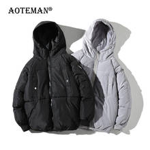 Jaquetas masculinas de inverno com capuz, casacos bomber sólidos, corta-vento, jaqueta esportiva lm15. 2024 - compre barato