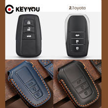 KEYYOU Leather Car Key Case Shell For Toyota Camry Corolla RAV4 Prius CHR C-HR Corolla Avalon GT86 2018-2020 Protector Cover 2024 - buy cheap