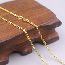 Cadena de oro amarillo de 18K auténtica para mujer, collar de cadena de eslabones de Cable hueco de 2mm, 45cm, 60cm de longitud Au750 2024 - compra barato