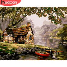 HUACAN Painting By Number House Drawing On Canvas HandPainted Paint Art Gift DIY Pictures By Number Landscape Kits Home Decor 2024 - buy cheap