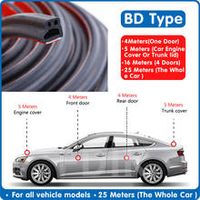 Универсальная резиновая уплотнительная лента BD для автомобильной двери, звукоизоляционная уплотнительная лента для автомобильной двери, звукоизоляционные резиновые полоски L типа для автомобильной двери 2024 - купить недорого